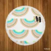 Doodle Rainbows Decorative Pattern Round Beach Towel