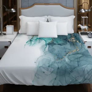 Elegant Alcohol Ink Gold Duvet Cover