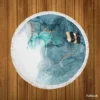 Elegant Alcohol Ink Gold Round Beach Towel