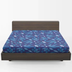 Elegant Blue Floral Pattern Fitted Sheet 1