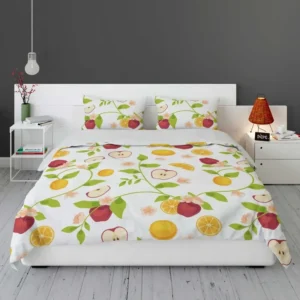 Elegant Botanical Fruit Pattern Bedding Set 1