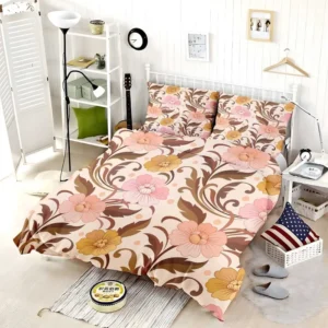 Elegant Flowers Design In Vintage Color Pattern Bedding Set