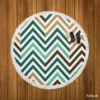 Elegant Geometric Zigzag Style Round Beach Towel