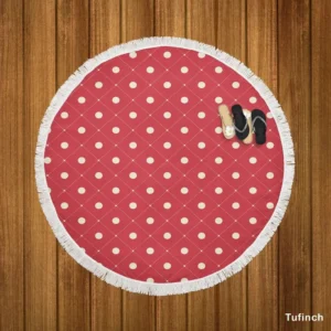 Elegant Luxury Polka Dots Round Beach Towel