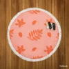 Endless Fall Leaves Arrangement Round Beach Towel