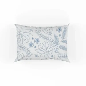 Engraved Hand-Drawn Botanical Pattern Design Pillow Case