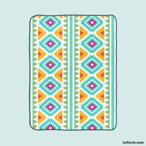 Ethnic Abstract Ikat Art Fleece Blanket 1