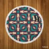 Ethnic Batik Pattern Round Beach Towel