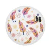 Ethnic Feather Boho Pattern Round Beach Towel