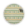 Flat Design Peruvian Pattern Round Beach Towel