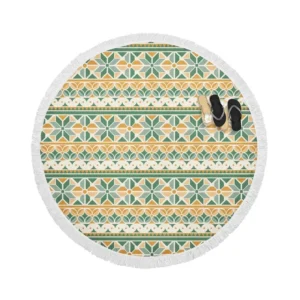 Flat Design Peruvian Pattern Round Beach Towel