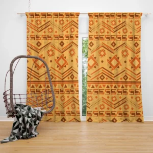 Flat Kwanzaa Pattern Design Curtain