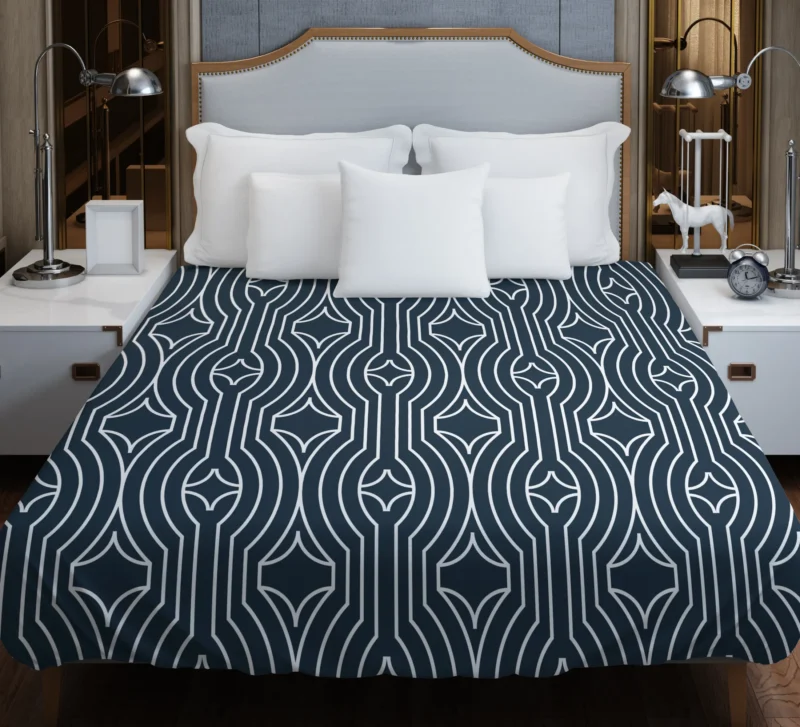 Flat Linear Abstract Lines Pattern Duvet Cover