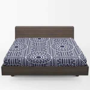 Flat Maori Tattoo Pattern Design Fitted Sheet 1