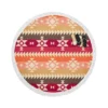 Flat Native American Pattern Round Beach Towel