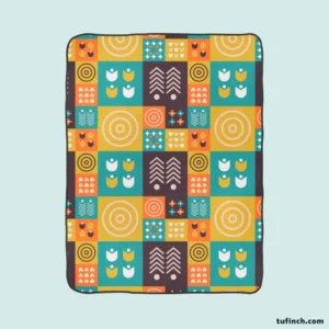 Flat Scandinavian Design Pattern Fleece Blanket 1