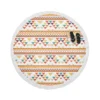 Flat Traditional Native American Pattern Round Beach Towel