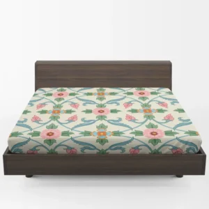 Floral Folk Art Pattern Fitted Sheet 1