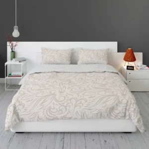 Floral Line Art Flat Design on Watusi Pink Bedding Set 1