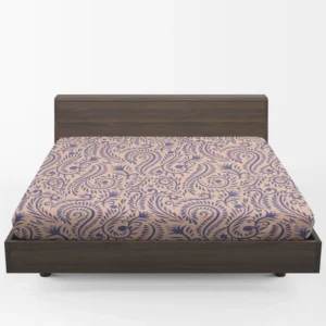 Floral Pattern on Pink Background Fitted Sheet 1