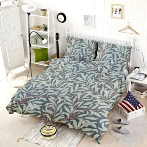 Floral  Pattern on Slate Gray Bedding Set