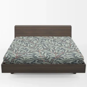 Floral  Pattern on Slate Gray Fitted Sheet 1