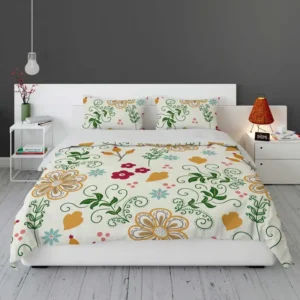 Flower Pattern on Elegant Texture Bedding Set 1