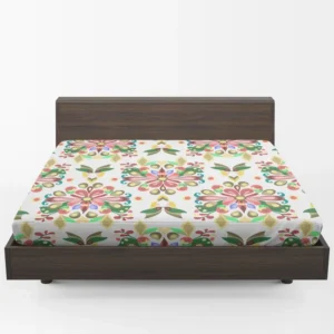 Folklore Floral Design Fitted Sheet 1