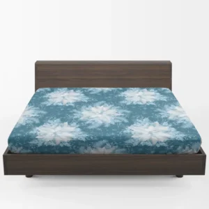 Frozen Snowflakes Winter Design Fitted Sheet 1