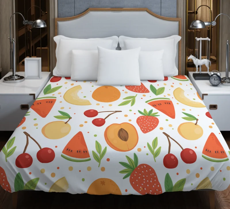 Fruit Pattern with Pears Duvet Cover