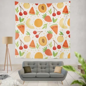 Fruit Pattern with Pears Wall Tapestry