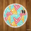 Funky Maze Seamless Pattern Round Beach Towel