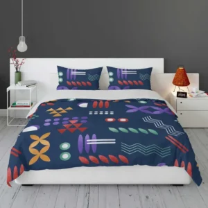 Geometric Colorful Pattern with Grain Texture Bedding Set 1