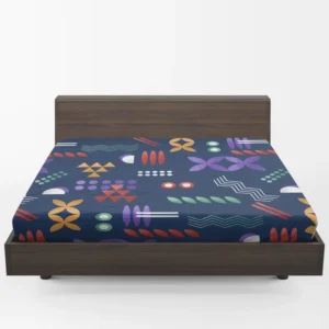 Geometric Colorful Pattern with Grain Texture Fitted Sheet 1
