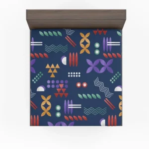 Geometric Colorful Pattern with Grain Texture Fitted Sheet