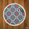 Geometrical Tile Design Round Beach Towel
