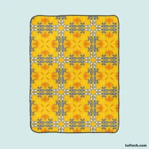 Golden Yellow Italian Design Fleece Blanket 1