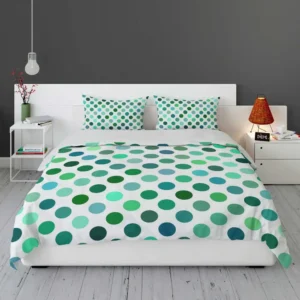 Green Blue Small Polka Dots Bedding Set 1