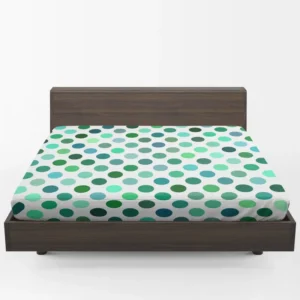 Green Blue Small Polka Dots Fitted Sheet 1