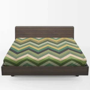 Green Chevron Pattern Fitted Sheet 1