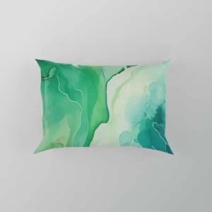 Green Ink Fluid Art Design Pillow Case