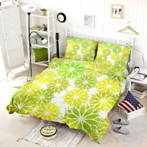 Green Leaves Floral Shape Concept Bedding Set