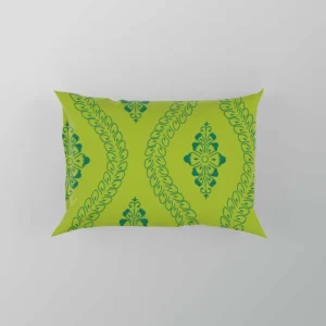 Green Thai Floral Design Pillow Case