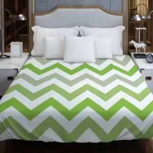 Green Zigzag Pattern Duvet Cover