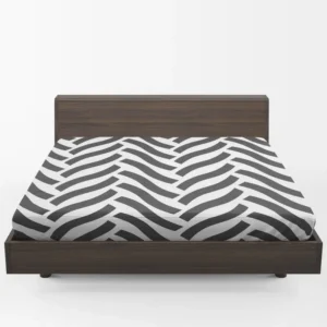 Grey Herringbone Wavy Chevron Fitted Sheet 1
