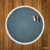 Grey Solid Color Round Beach Towel