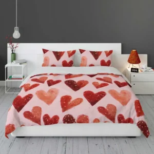 Guardsman Red And Pinkish Orange Hearts Bedding Set 1