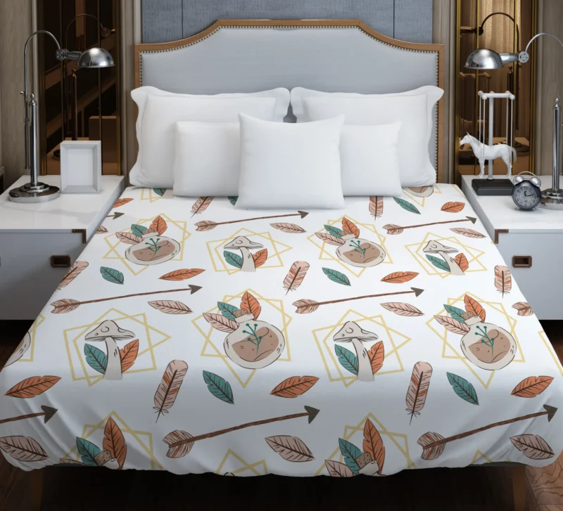 Hand Drawn Bohemian Pattern Duvet Cover