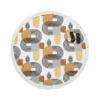 Hand Drawn Boho Geometric Pattern Round Beach Towel