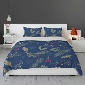 Hand Drawn Dark Sea Blue Pattern Bedding Set 1